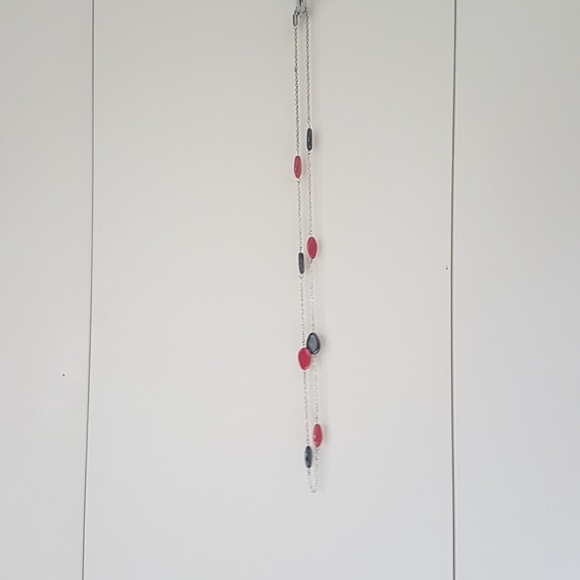 SET | Earrings and Necklace | Red & Black | Handmade - Picture 3 of 10